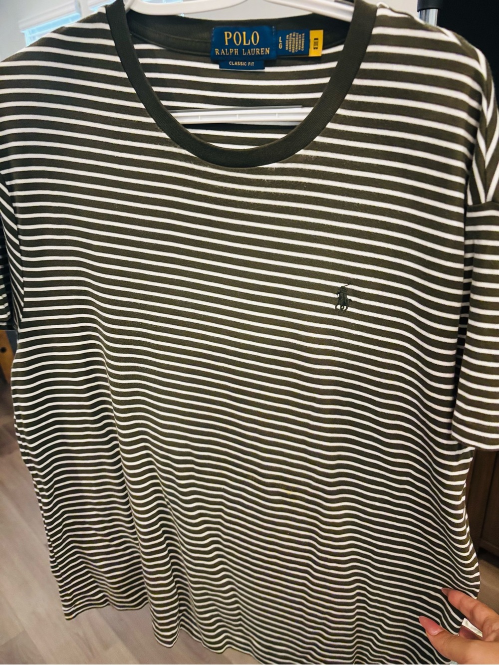 Polo by Ralph Lauren black and White Striped Short Sleeve Tee